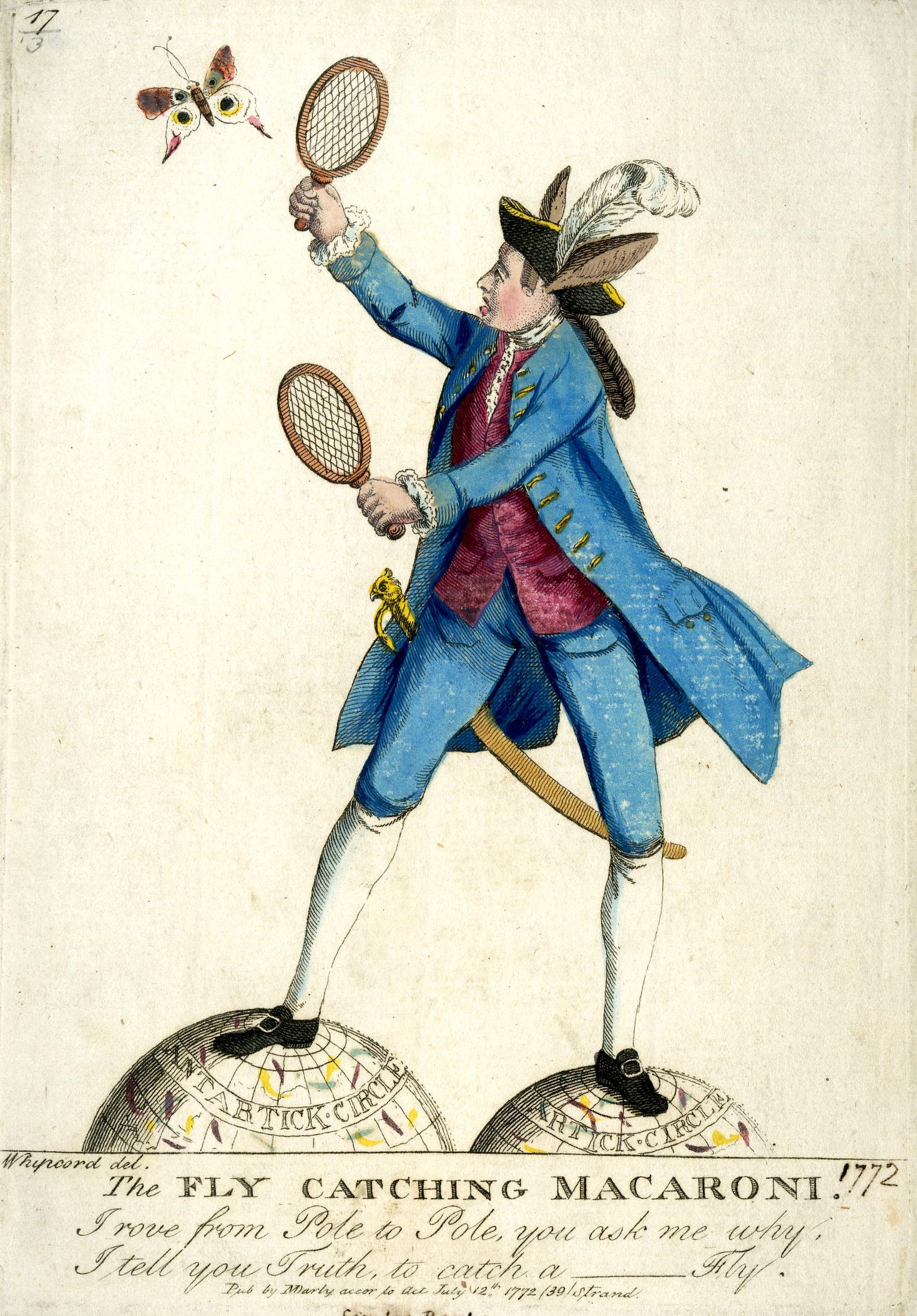 
Barwna ilustracja do książki. Przedstawia mężczyznę w błękitnym stroju, z kapeluszem na głowie, trzymającego w obu rękach przedmioty swoim kształtem przypominające paletki. Mężczyzna opiera się topami o dwie półkule. Zwraca się w stronę lecącego motyla. 