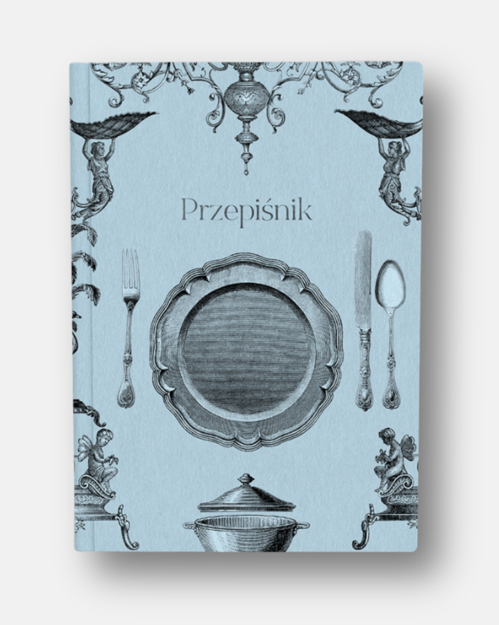 Przepiśnik okładka w kolorze niebieskim